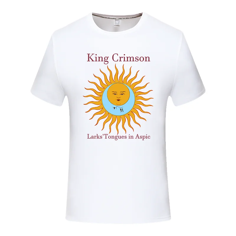 

Men Brand Tshirt Summer Top Tees King Crimson Men's Larks' Tongues in Aspic White T-shirt 5xl Large Unisex playeras para hombres