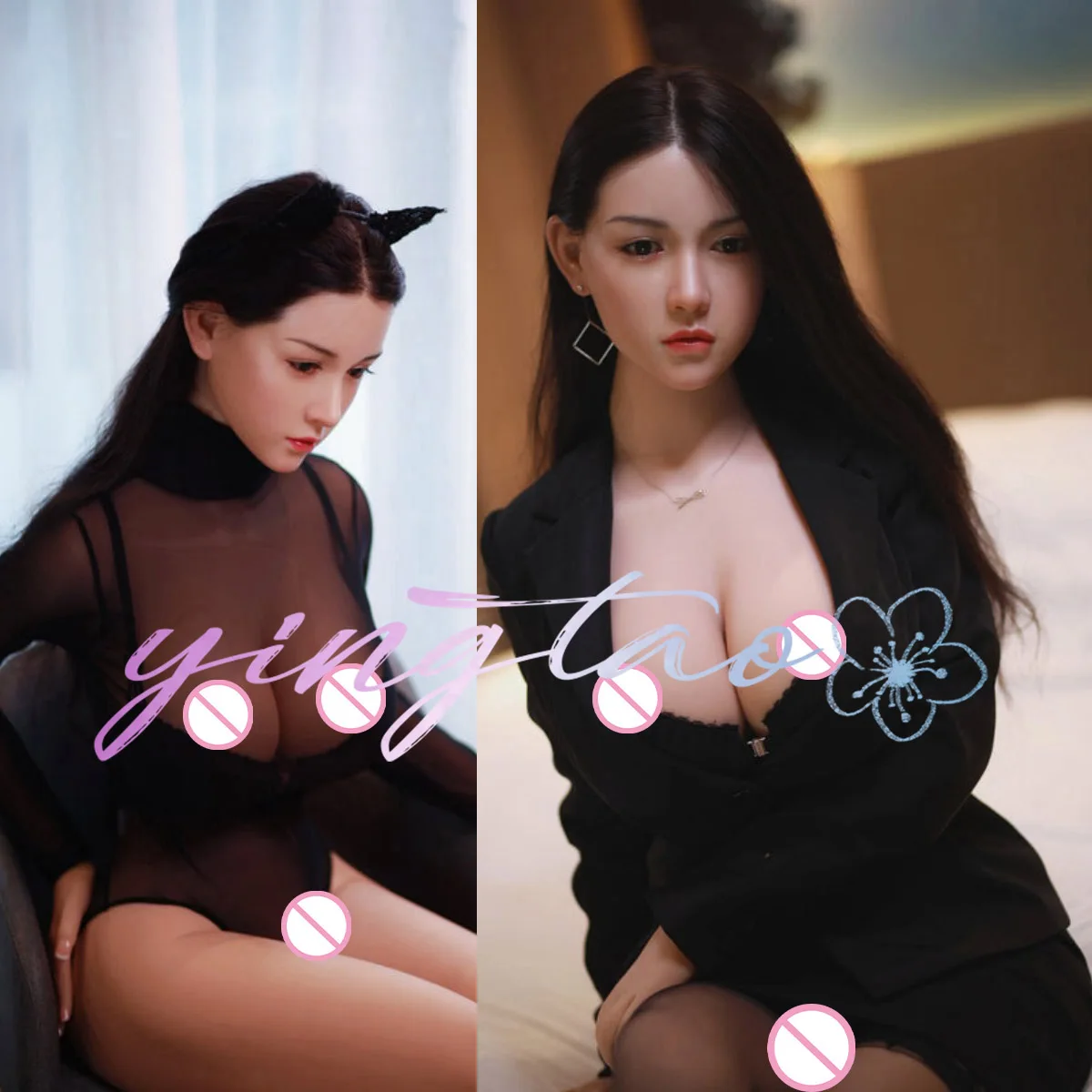 Coquettish, sexy buttocks and big breasts young woman masturbating realistic doll men's orgasm sex doll toy 18+