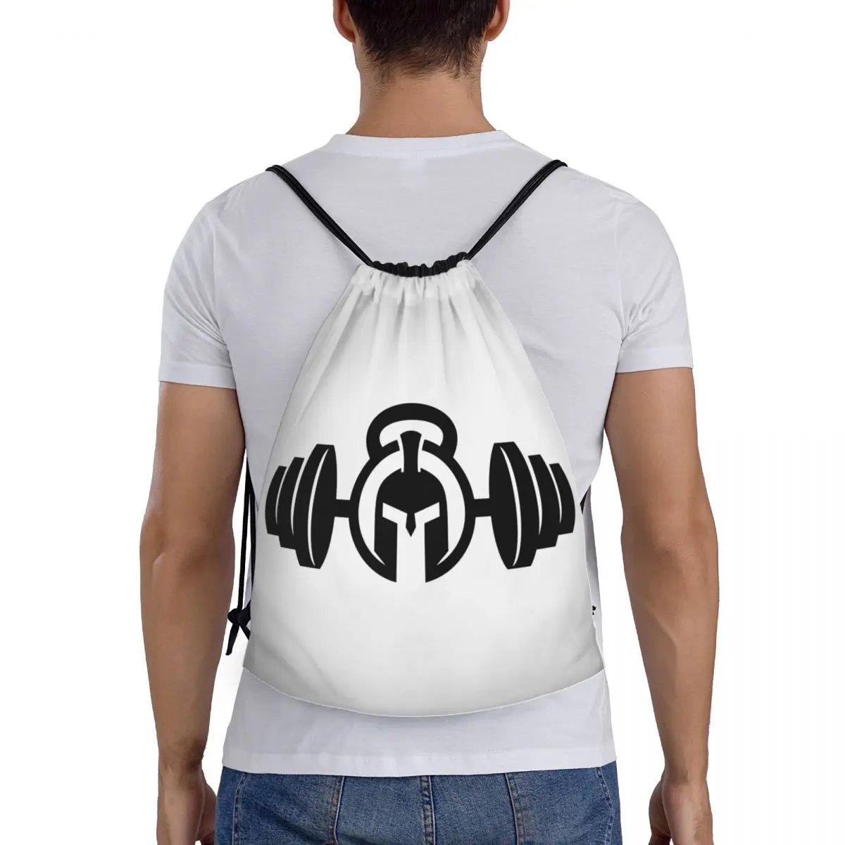 Spartan Gym Logo Trekkoord Rugzak Sport Gym Tas Voor Mannen Vrouwen Bodybuilding Fitness Spiertraining Sackpack