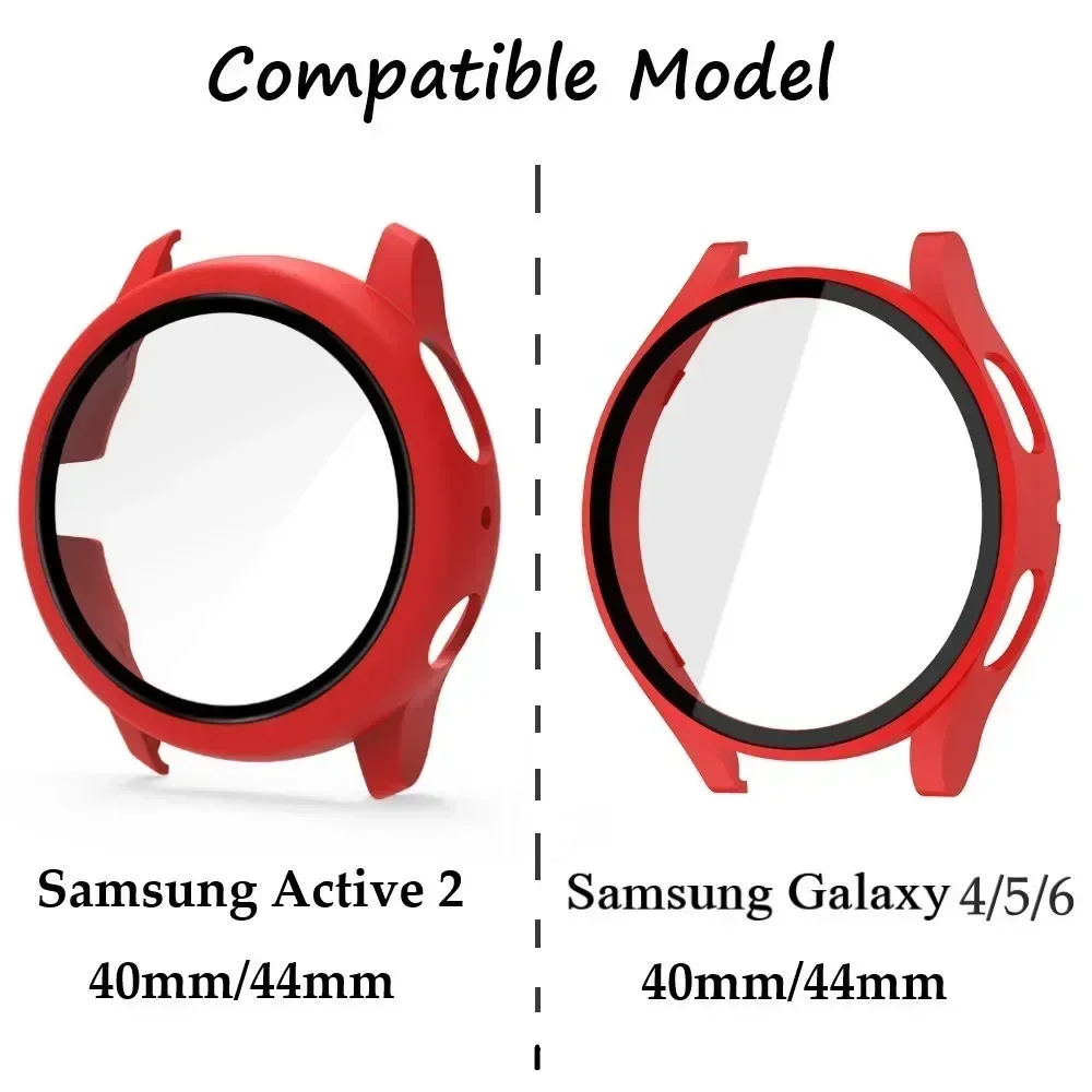 20mm Strap + PC Case for Samsung Galaxy Watch Active 2 Bracelet Band Bumper for Samsung Watch 4/5/6 40mm 44mm Protective Cover