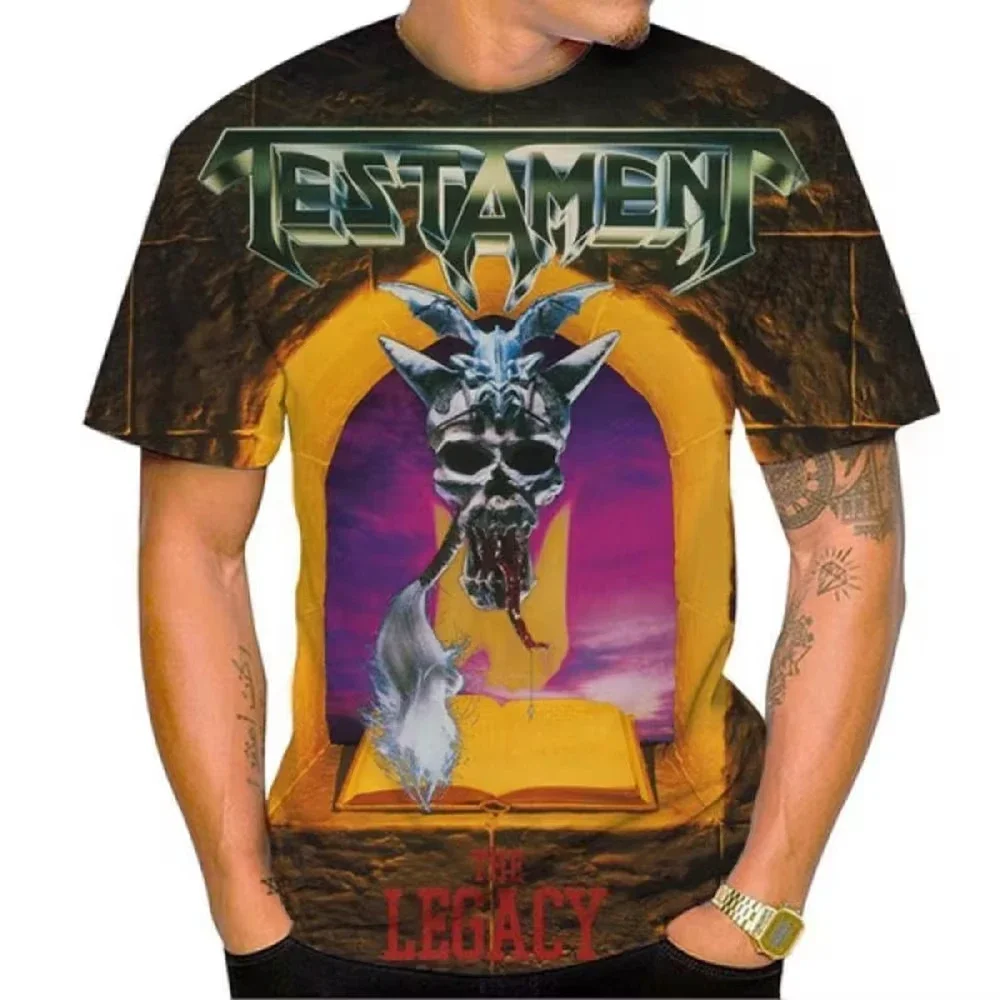 Heavy Metal Band Testament 3d Printed Men's T Shirt Fashion Oversized Streetwear Casual Harajuku Short Sleeve Unisex Clothing