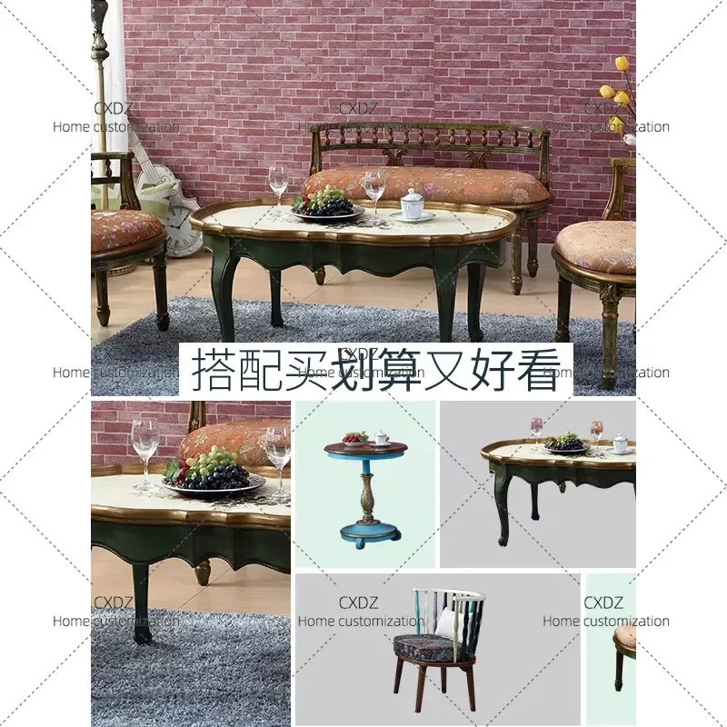 Solid Wood Small Sofa Double Leisure Chair for Bedroom Balcony Cafe Photography Scene Comfortable Seating Furniture