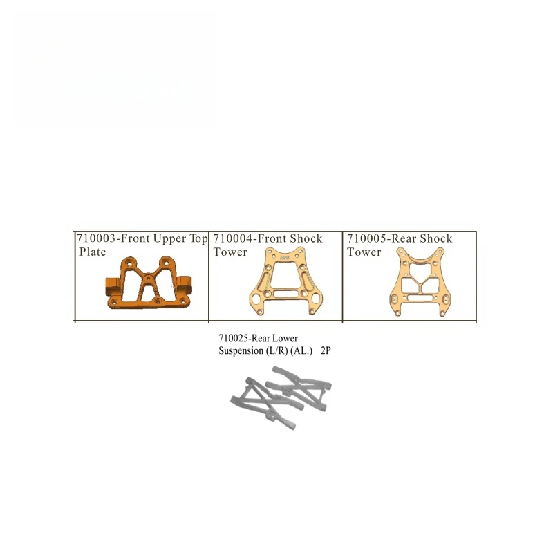 Hsp 합금 업그레이드 부품 710003, 전면 상단 플레이트 710004, 전면 충격 타워 710005, 후면 충격 타워 및 710025, 1/5 RC 자동차용