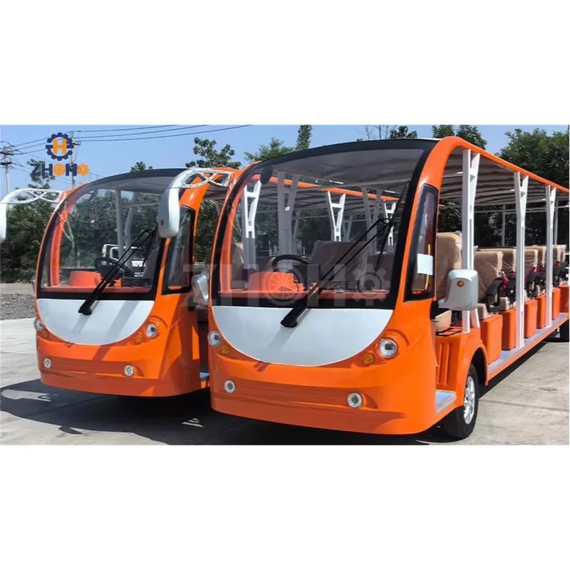latest 14-seat electric sightseeing bus custom color Q235B steel structure scenic spot reception coach