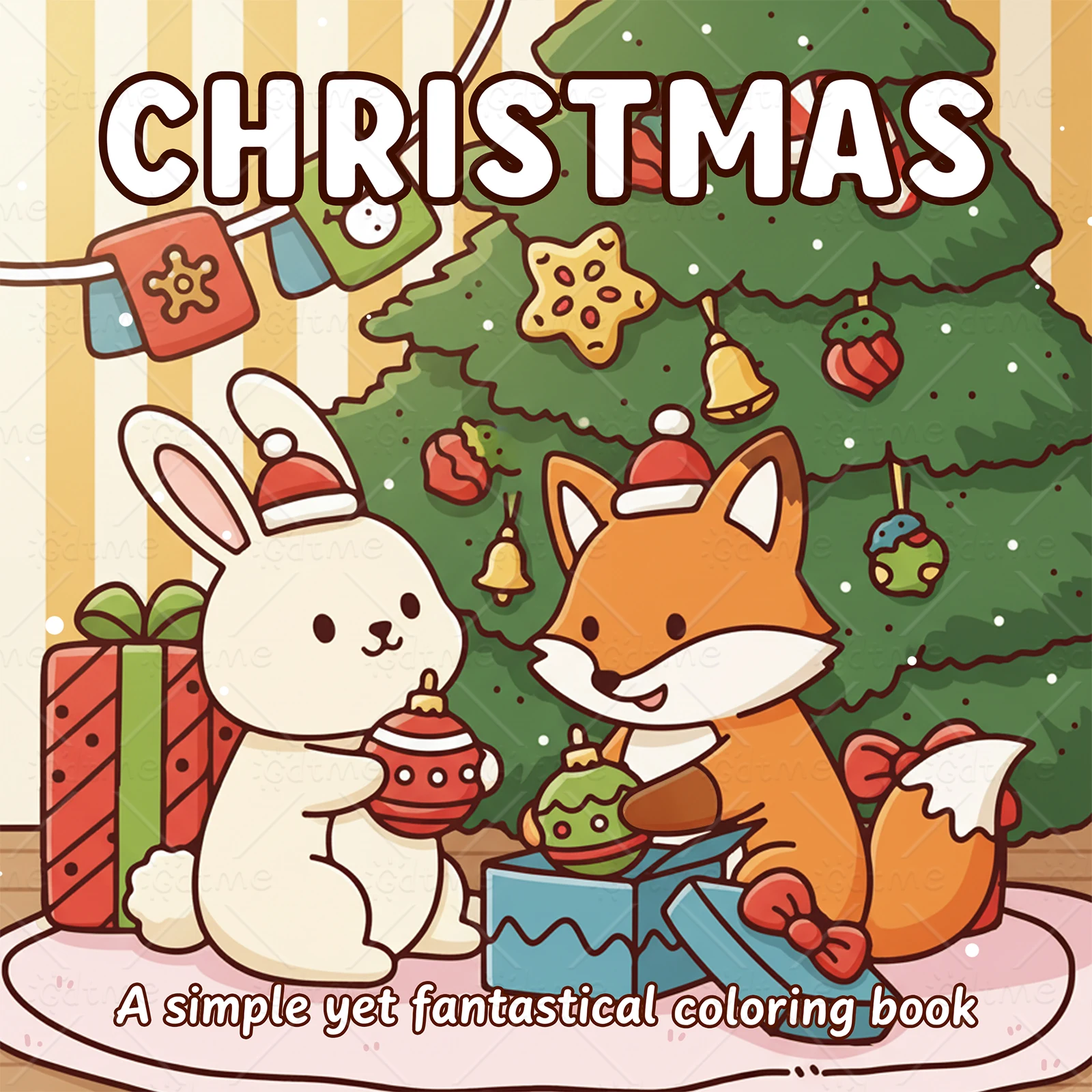 

Раскраска COZY CHRISTMAS для взрослых с мультяшными узорами, простыми в использовании, для релаксации, детский набор для рисования и творчества