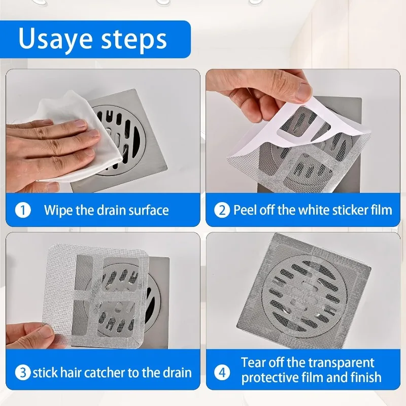 Disposable Hair Drain Catcher Fliter Mesh Anti-blocking Filter Floor Drains Sticker Shower Cover Kitchen Bathroom Sink Strainer