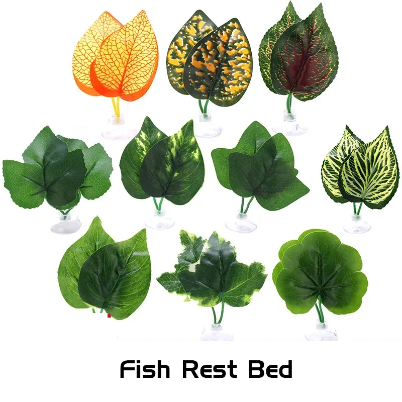 Fish Tank Artificial Leaf fish rest bed decor Aquarium Decoration Floating Bed Leaf Hammock Fighting Perch Betta Spawning