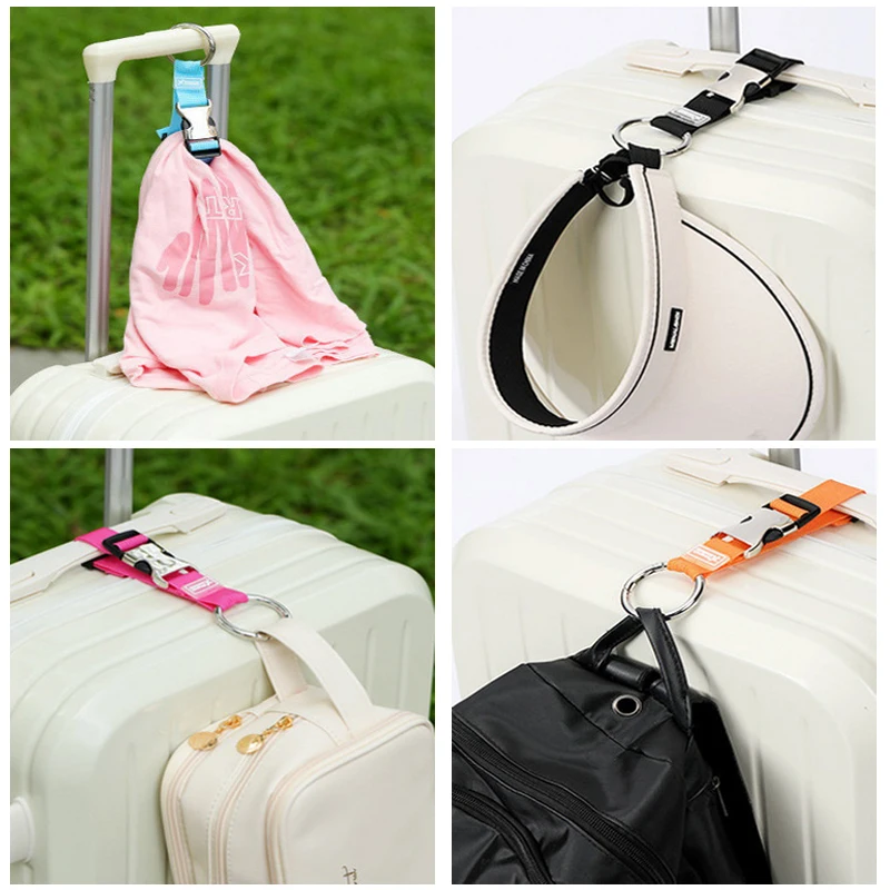 حزام أمتعة مدمج مع مشبك زنبركي معدني؛ أشرطة حقائب نايلون فائقة، قطعة واحدة لحمل الحقائب #5