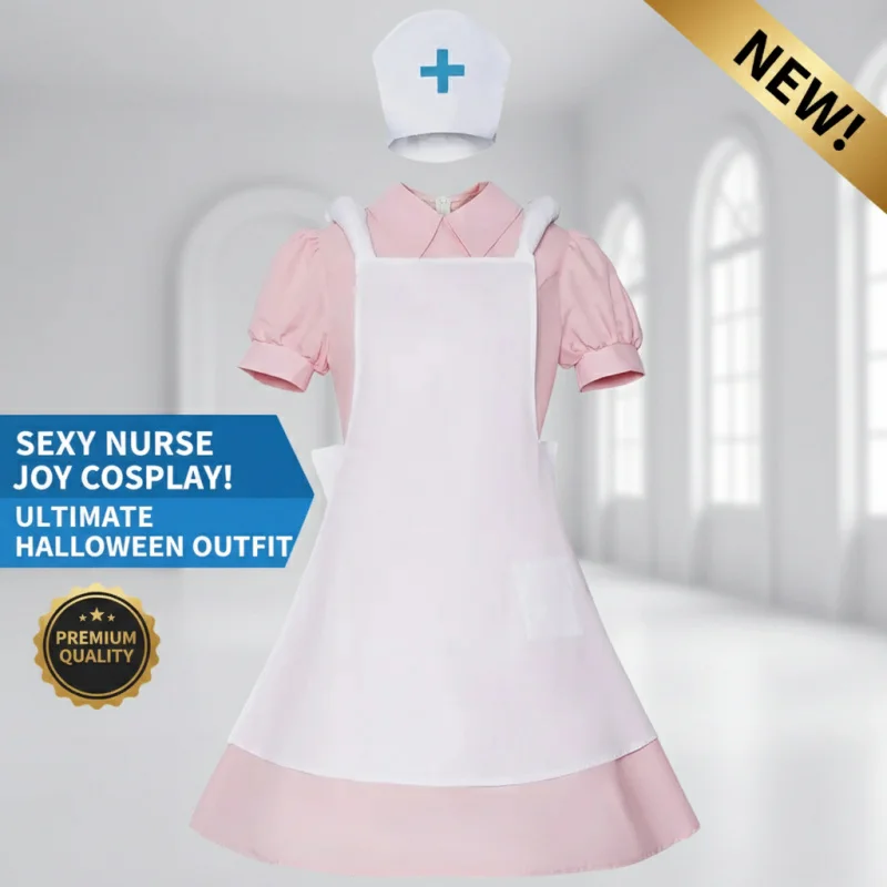 ☆ SunlCos Sexy Joy Costume de cosplay, uniforme d'infirmière anime, tenue de demoiselle d'honneur, ensemble de robe de jeu de rôle pour femmes pour Halloween ☆