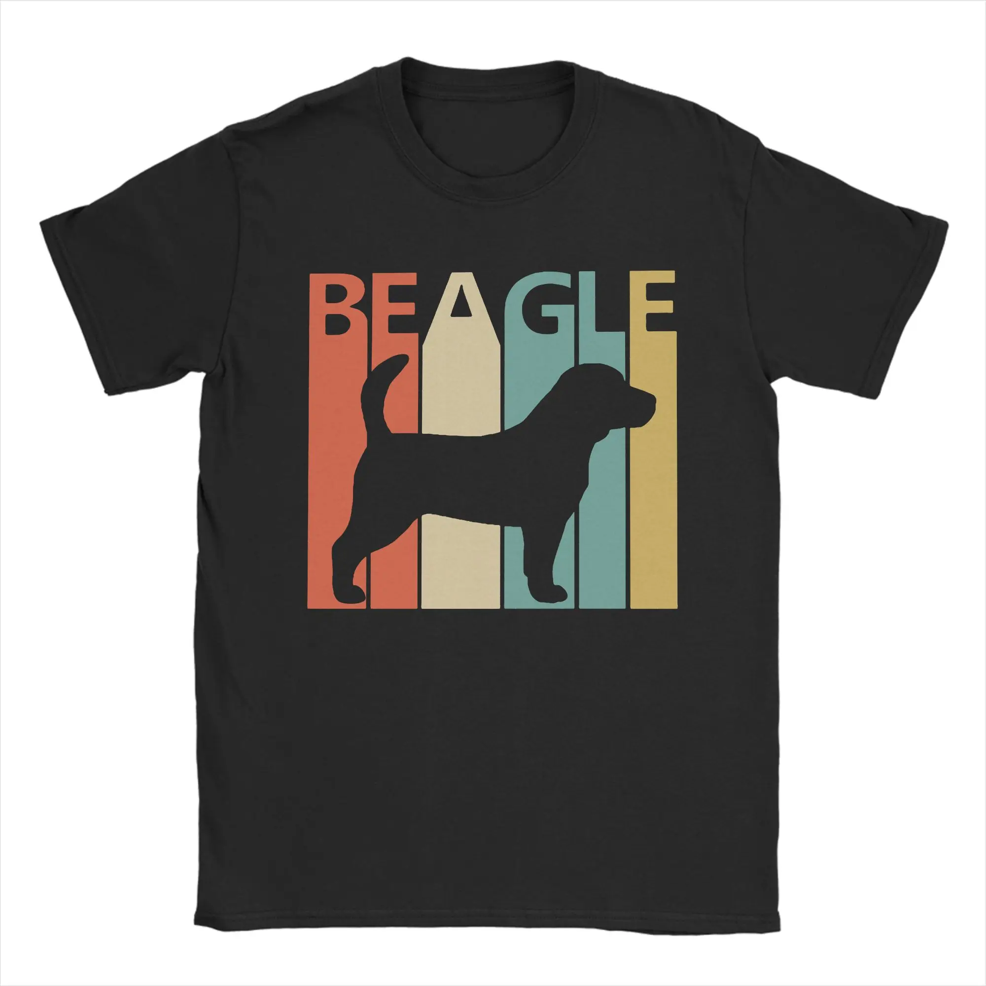 Vintage 1970s Beagle Dog Owner Gift T-Shirts for Men  Casual Cotton Tees Round Neck Short Sleeve T Shirts Party Clothes