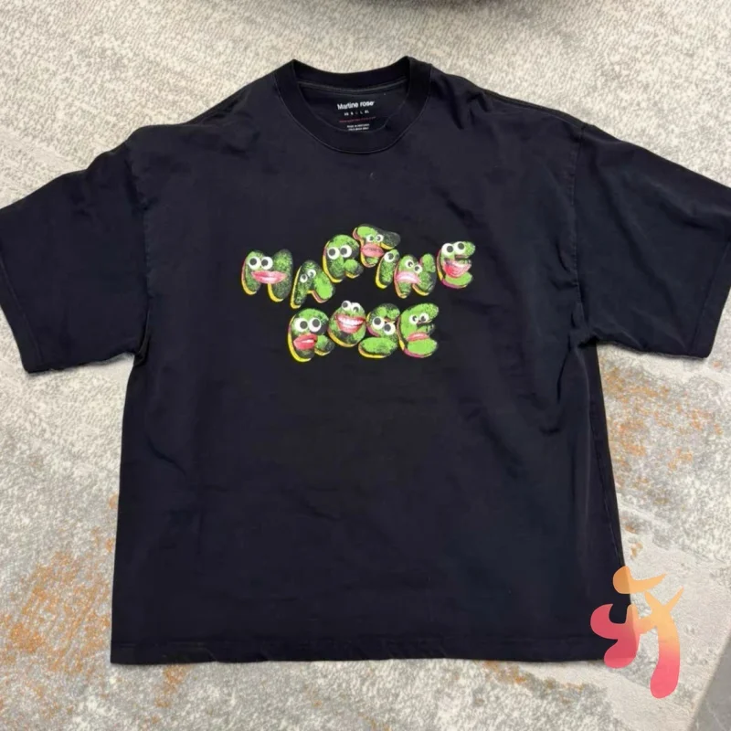 25ss القطن مارتين روز بلايز الصيف الشفاه الكرتون رغوة الكتابة على الجدران رسالة قصيرة الأكمام عادية الشارع كلينفيت الرجال النساء بلايز