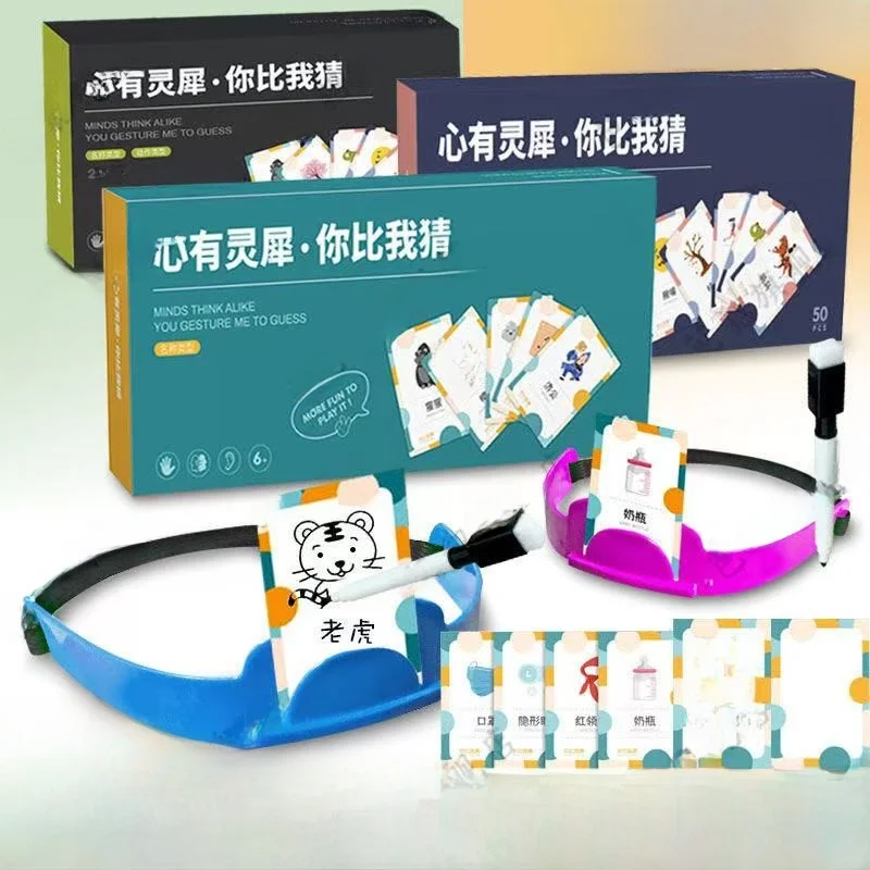 Interactive Parent-Child Card Game Brain Power Guessing Head Children's Educational Toys Intelligence Development Card Games