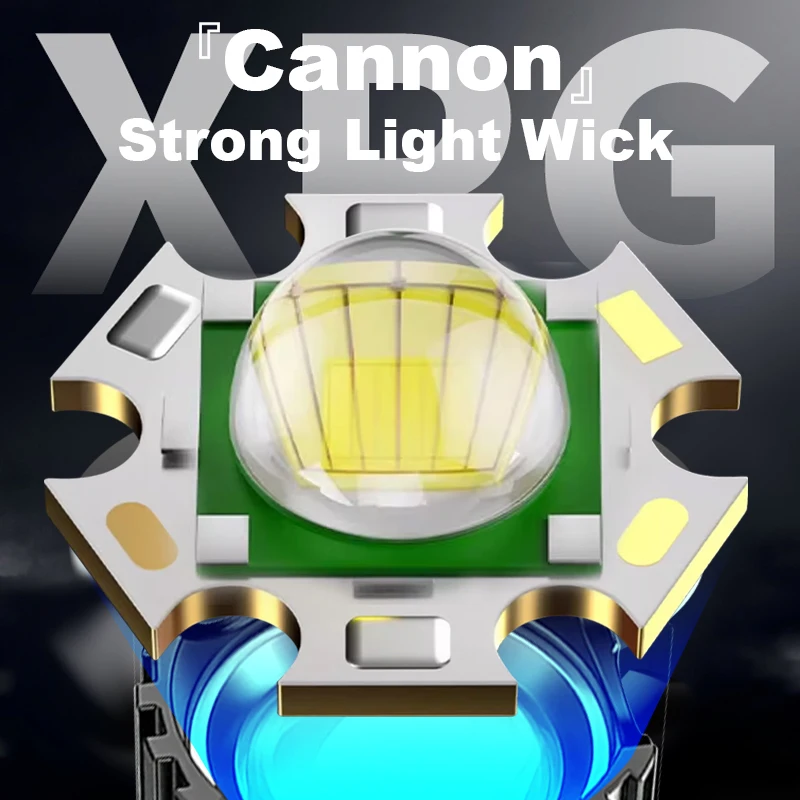 Tragbare starke Licht Taschenlampe eingebaute Batterie USB wiederauf ladbare Teleskop Zoom LED Taschenlampe Outdoor Camping Fahrrad lampe