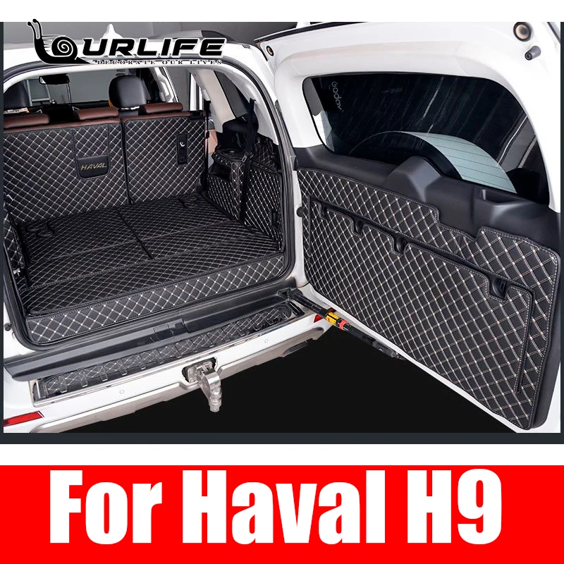 

Rear Trunk Mat Car Trunk Leather Mats Rear Boot Liner Styling Protector Tray For Haval H9 2015-2021 2022 2023 2024 Accessories