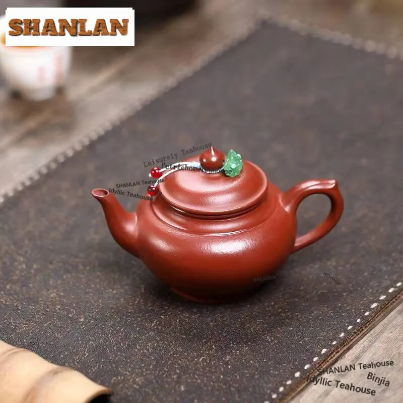 190ml Creative Yixing Purple Clay Teapots Handmade  Laughing Sakura Pot Raw Ore Zhu Mud Tea Maker Kettle Chinese Zisha Tea Set