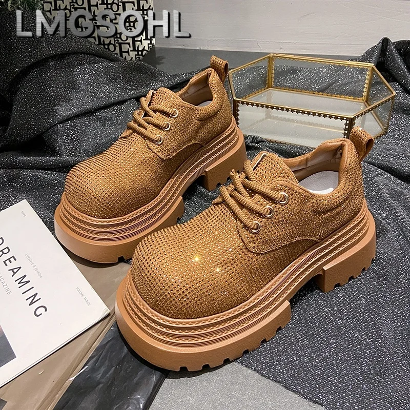 

Crystal Flats Platform Women Shoes New 2025 Luxury Loafers Summer Fashion Lace-up Sports Shoes Casual Running Sneakers Woman