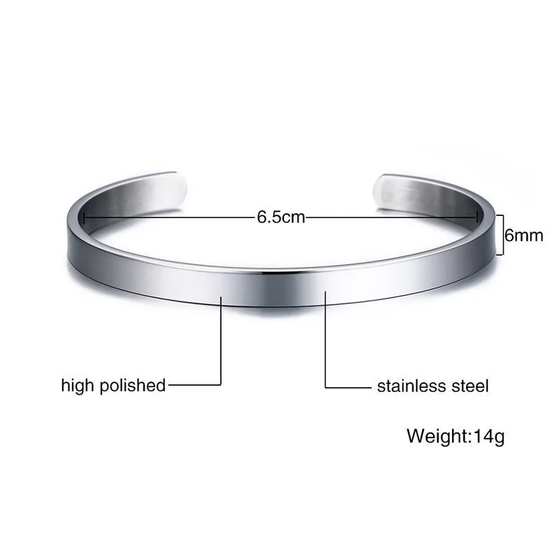 Men's Custom Letter Stainless Steel Cuff Bracelet