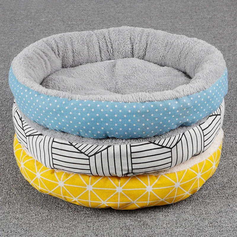 Pet Cat and Dog Bed Warm Comfortable Dog House Soft PP Cotton Nest Dog Basket Mat Autumn and Winter Waterproof Cat Bed Kennel