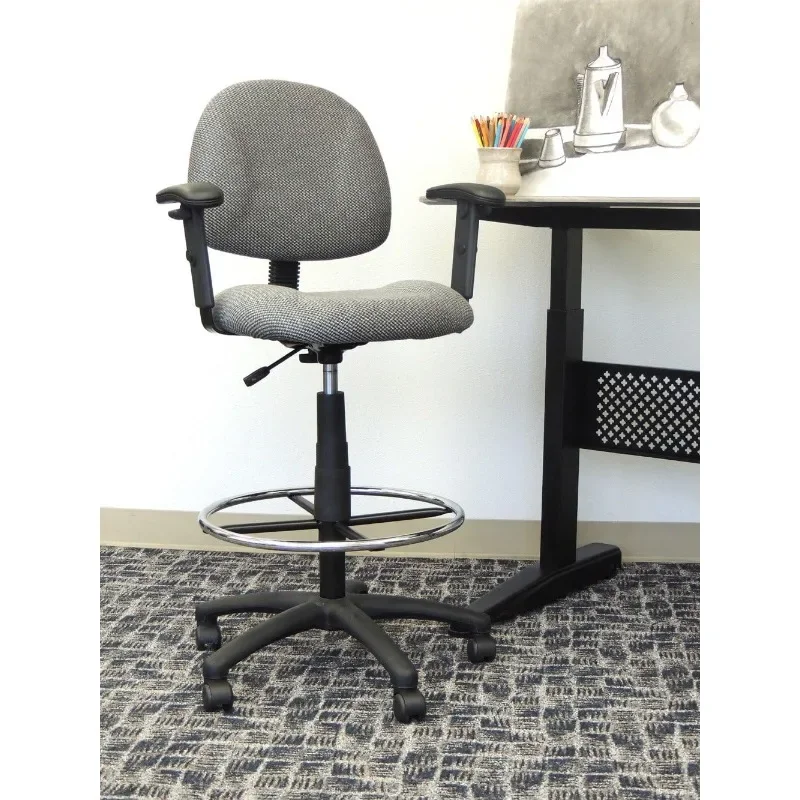 Ergonomic Works Drafting Chair with Adjustable Arms in Grey