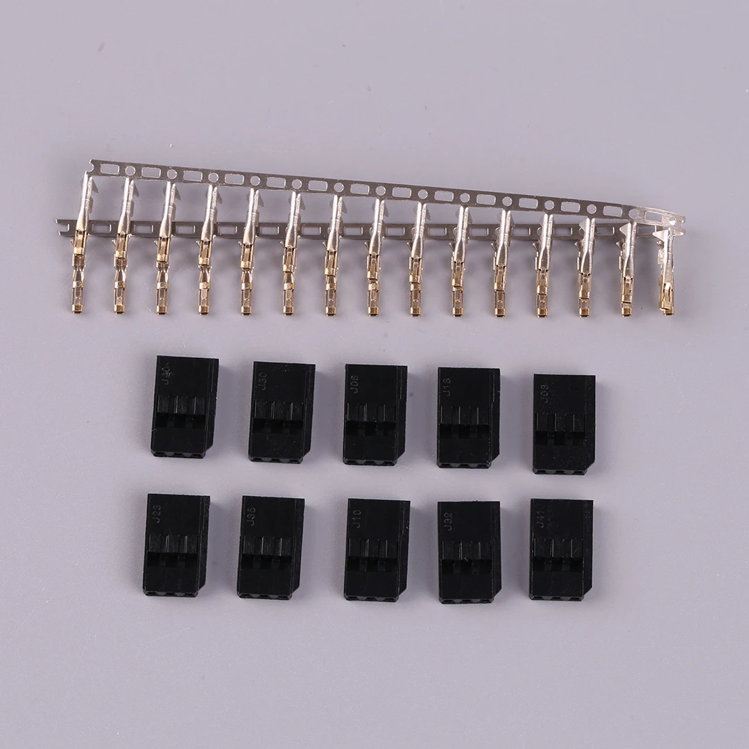 10 Sets DIY 3 Pin Servo Stecker Set Female Stecker Gold Überzogen Für Futaba JR Typ RC Flugzeug Multirotor quadcopter Stecker