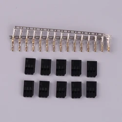 10 Sets DIY 3 Pin Servo Plug Set Female Male Connector Gold Plated For Futaba JR Type RC Airplane Multirotor Quadcopter Plug