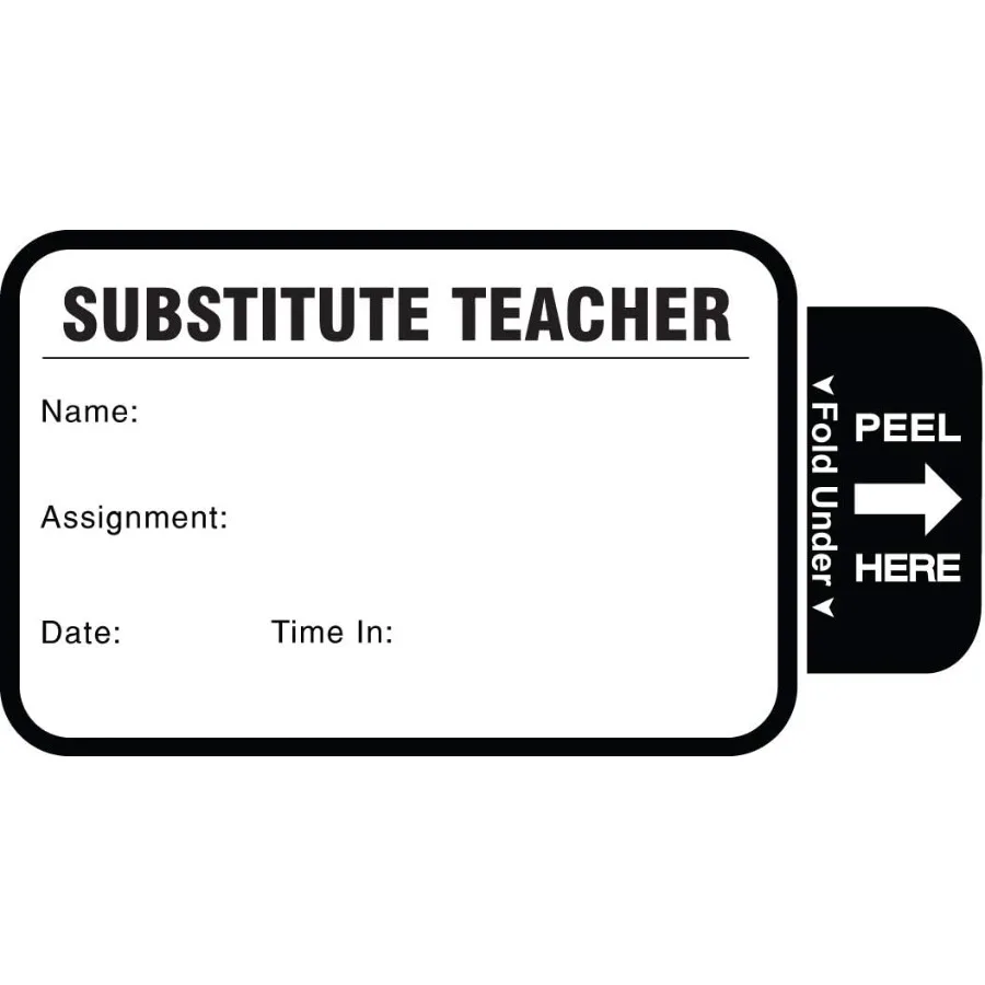 

3-дюймовый значок TAB-Expiring с заменителем учителя, черный, 500 шт./книга