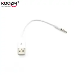 3.5mm Jack AUX To USB 2.0 Charger Data Sync Audio Adapter Cable For Apple IPod Shuffle 3rd 4th 5th 6th Gen MP3 MP4 Player Cord