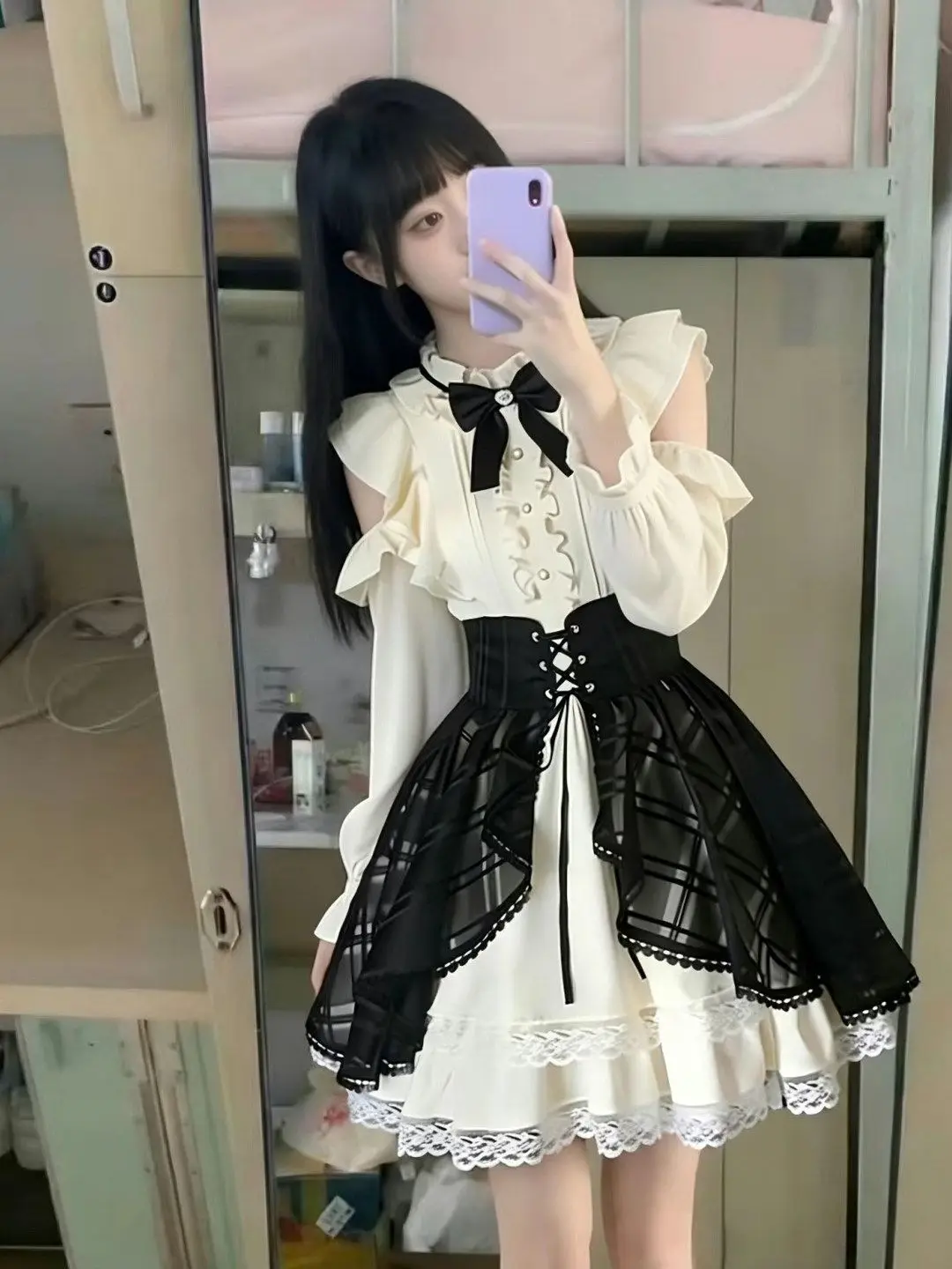 Princess Style Lolita Dress Women's Early Autumn Winter Sweet Birthday Skirt Miss Rich Style Clear Bubble Skirt Fashionable Set