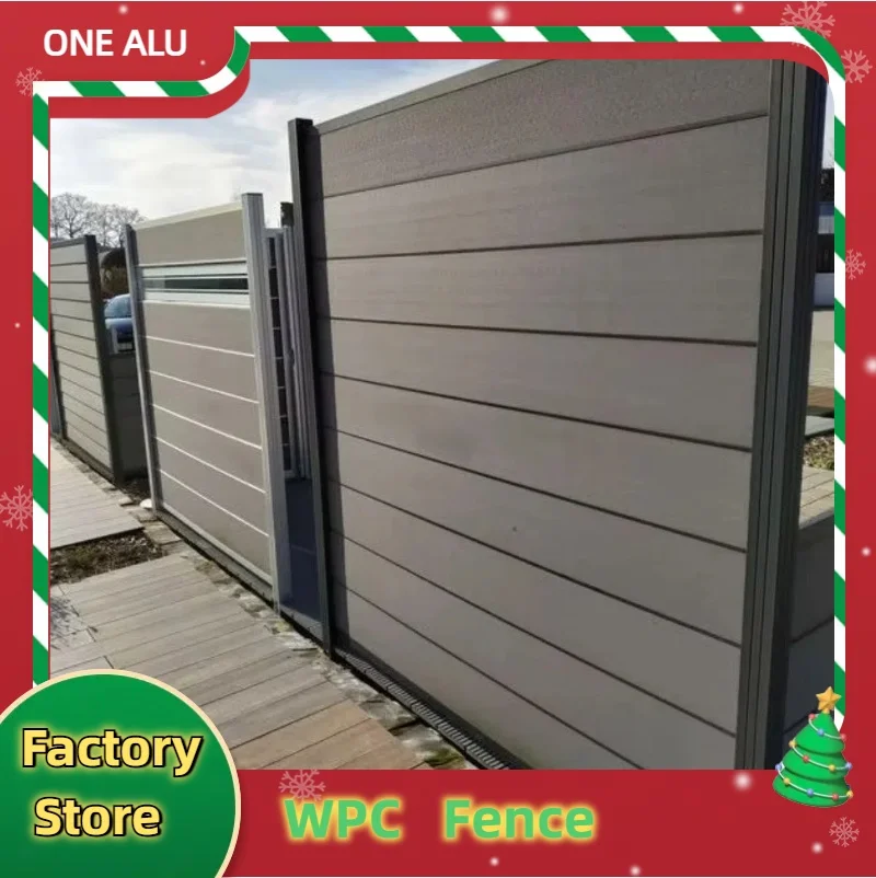 Factory Direnct High UV Plastic Garden Fence With Metal Aluminium Posts Fencing Moden Design Trellis Gates Outdoor Fence Panel