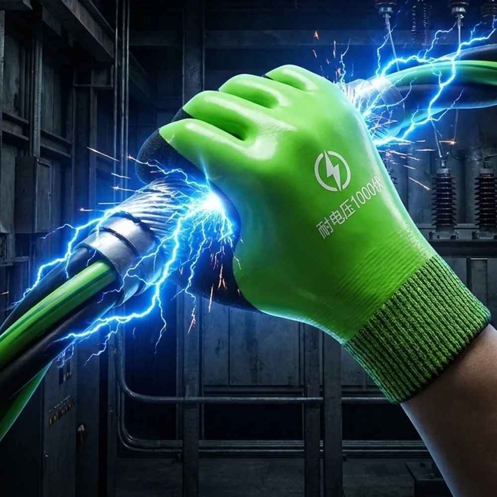Withstanding Voltage 1000 V Electrician Insulating Gloves High Elasticity Anti Slip Safety Protective Gloves Anti-shock Rubber