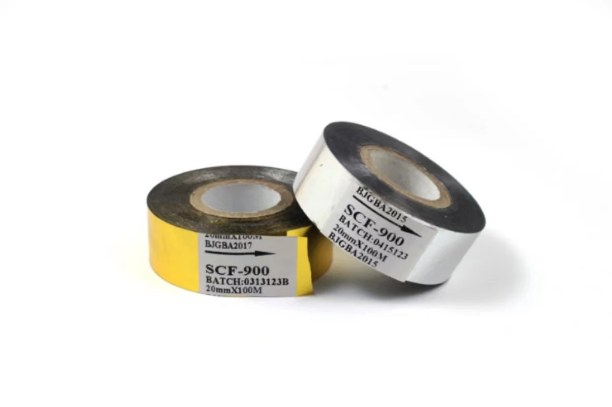 SCF-900 Gold Silver thermal printer ribbon, ink heat transfer ribbon, circular gold and silver coding ribbon