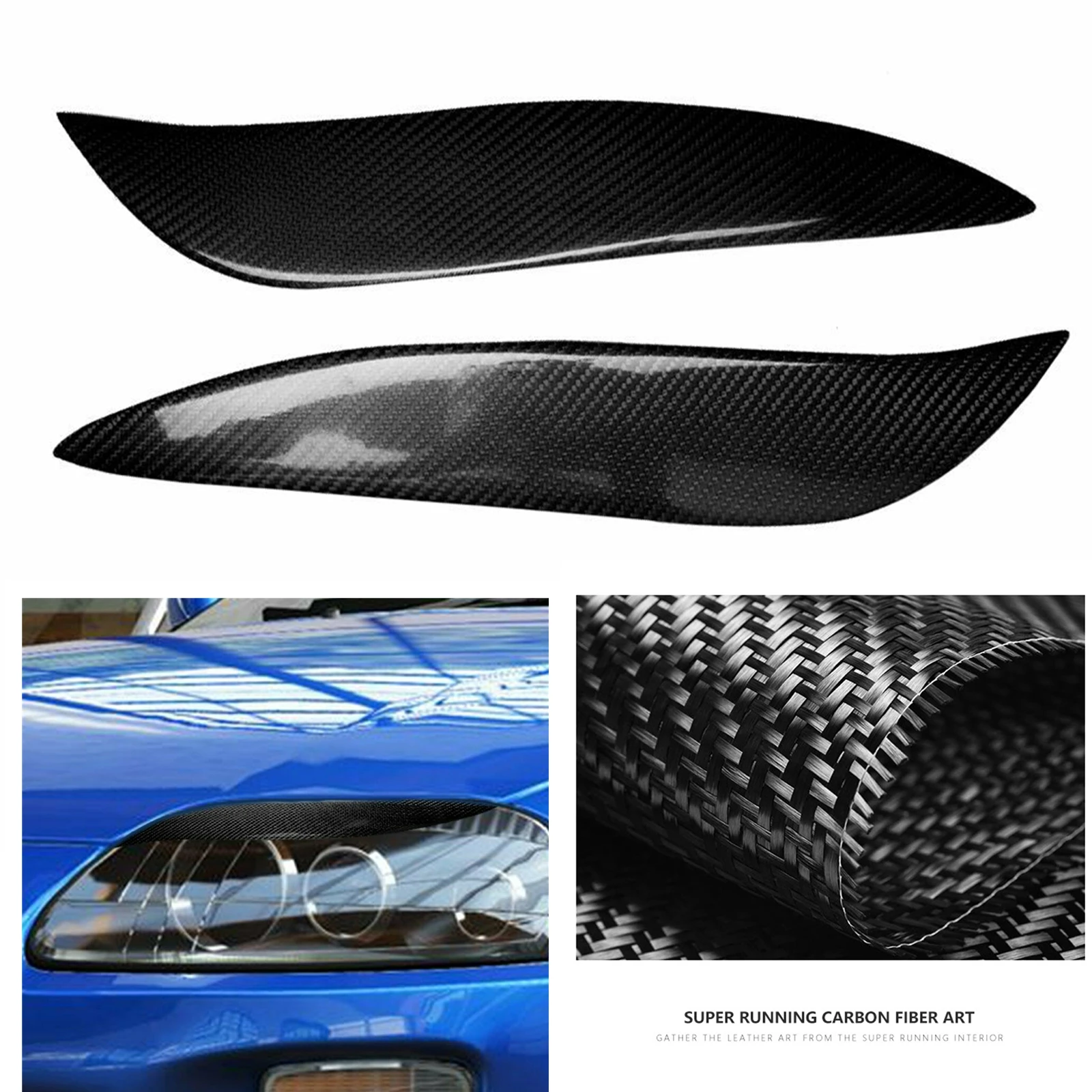 

Front Head Lamp Light Brow Trim For Toyota Supra 1993-1998 Real Carbon Fiber Car Headlight Eyelid Headlamp Eyebrow Cover Sticker