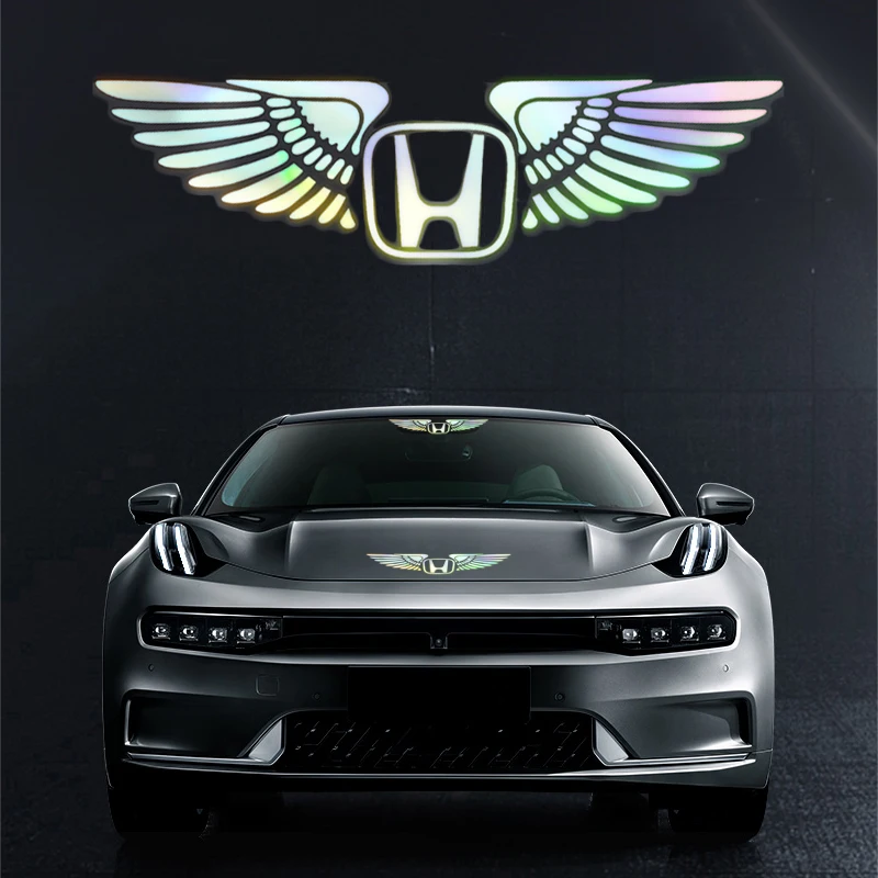 Car Logo Angel Wings Decoration 3D Reflective Waterproof Sticker For Honda Civic Odyssey HR-V City Accord Jazz Car Accessories