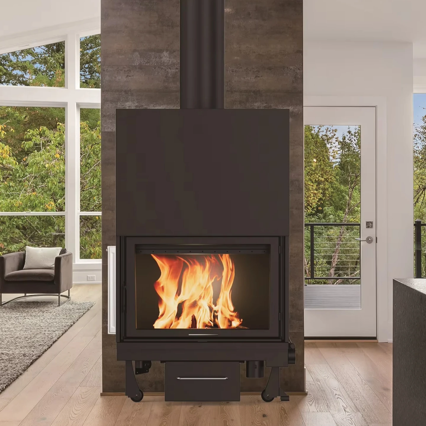 

Luxurious and practicalTZAKI40 High Power 40KW Wood Boiler Stove Large Wood Stoves Fireplace Wood Furnace with 120L Capacity fo