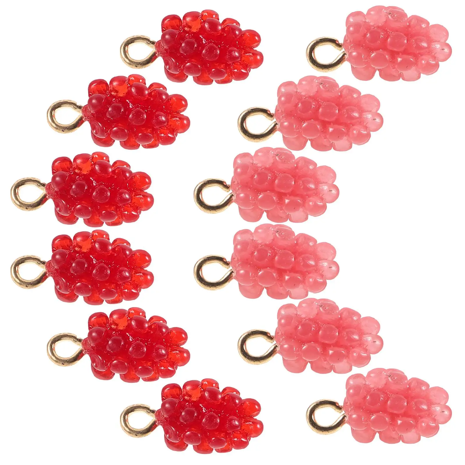 

12 Pcs Hand Pendant Charm Resin Jewelry Making Supplies DIY Accessories Red Pink 6 Each Bracelet Necklace