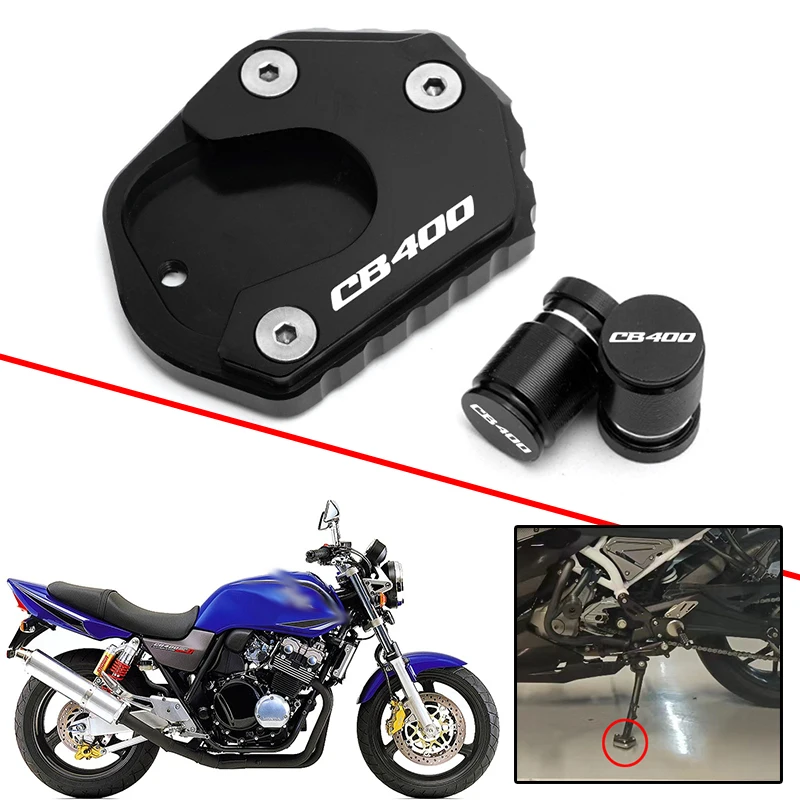 Фото Для Honda CB400 CB 400 VTEC 2002-2026, NM-4 2014-2026: Увеличенная опорная площадка для боковой подножки (накладка-удлинитель)
