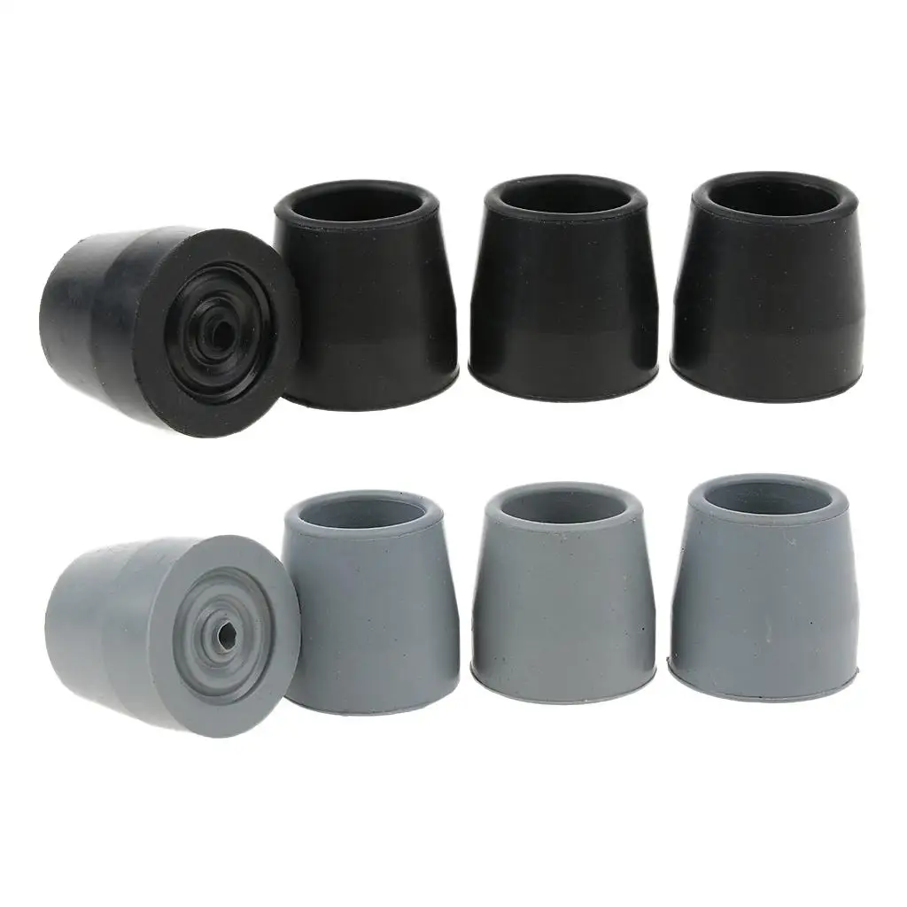 4Pcs Non Slip Walking Stick Ferrules Cane Crutch Rubber Pads Heavy Duty Cane End Bottom Protector Replacement for Disabled Elder