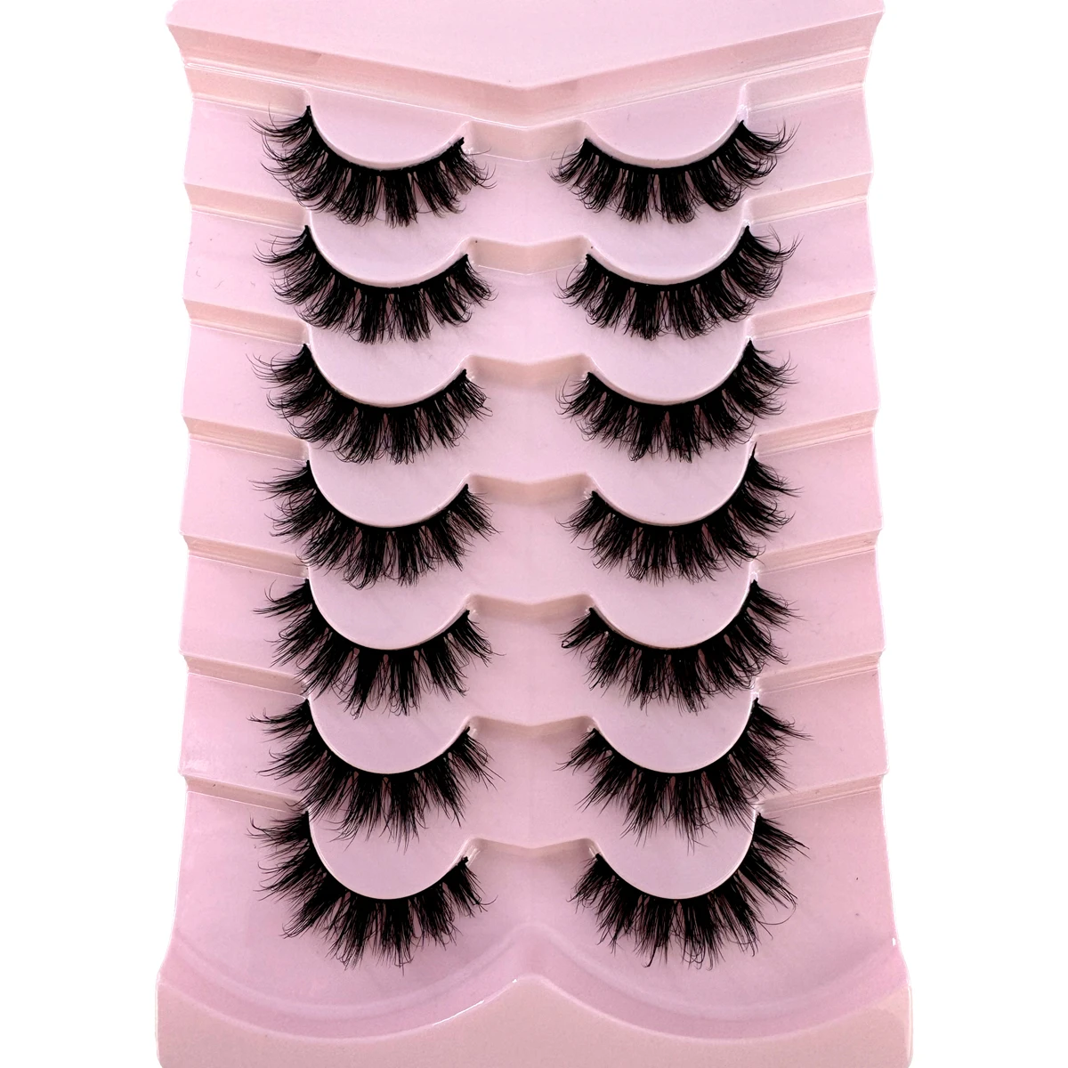 7 Pairs Pluizige Cat Eye Faux nertsen wimpers natuurlijke lange valse wimper extension handgemaakte volume 3d wimpers make faux cils cili
