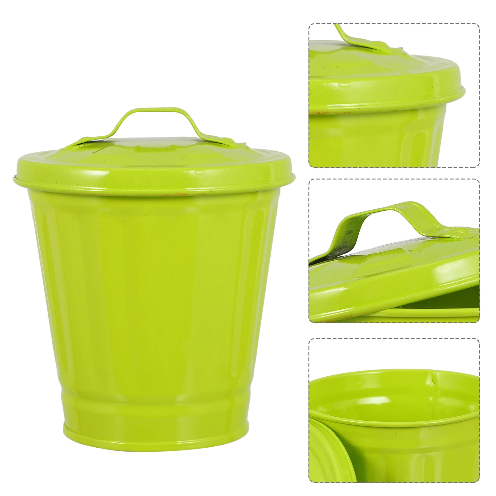 Garbage Can Waste Container with Lid Trash for Car Desktop Bin Makeupbrushes Flower Pot Wicker Containers