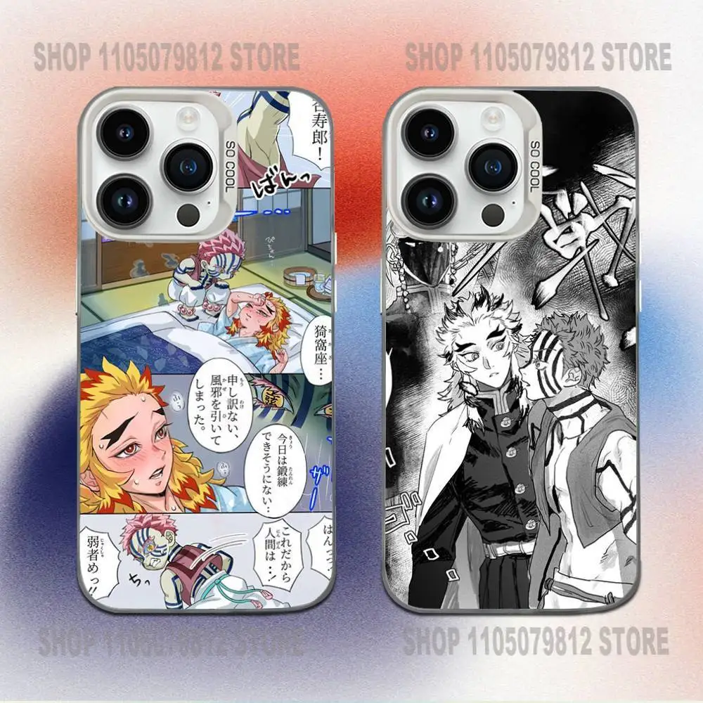 

A-Akaza Rengoku D-Demon-Slayer Phone Case For iPhone 16,15,14,13,12,11,Mini,Pro,E,MAX White Candy Matte Shockproof Cover