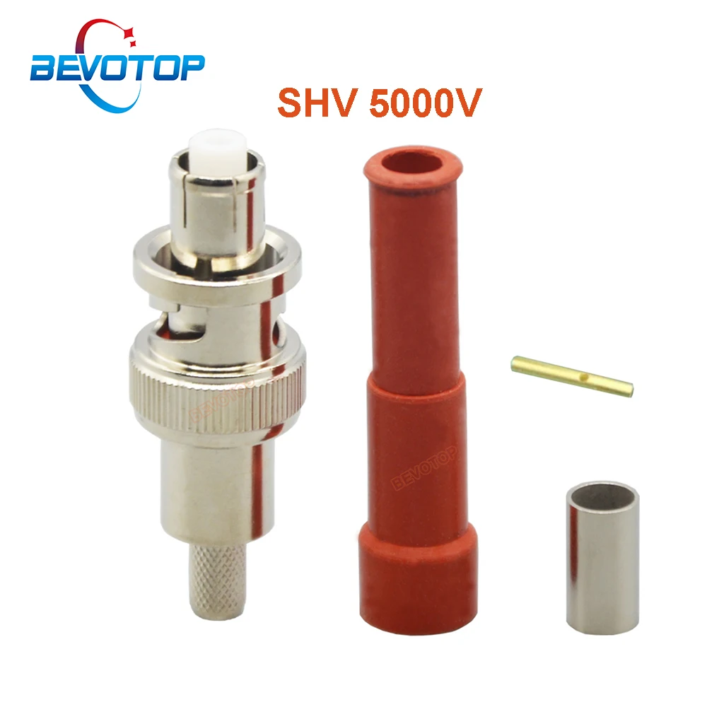 

10PCS/LOT High Voltage 5000V SHV RP-BNC Male Connector High Quality RF Coaxial Connector for RG58 LMR195 RG223 Cable BEVOTOP