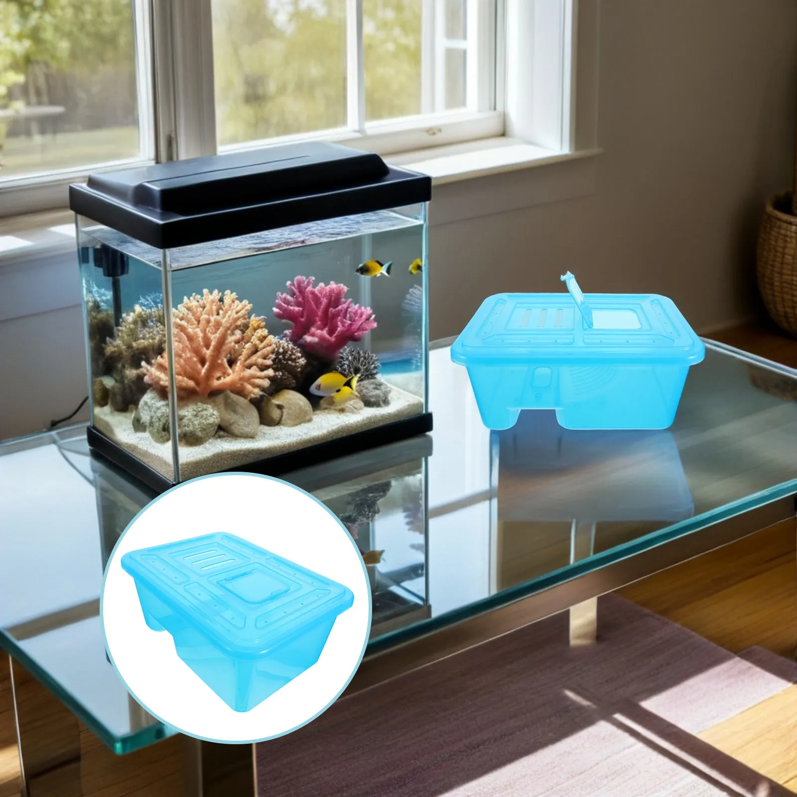Turtle Tank Kit Plastic Habitat Box Seal Lid Basking Platform Stable Base Aquarium Box Turtle Breeding Tank Reptiles