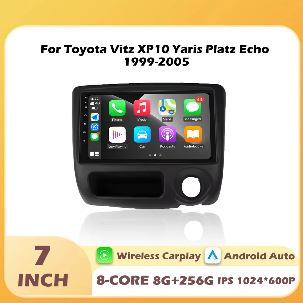 

Автомобильный мультимедийный плеер Android Auto для Toyota Vitz XP10 Yaris Platz Echo 1999-2005 с сенсорным экраном, беспроводным Carplay, DSP, стерео и Wi-Fi
