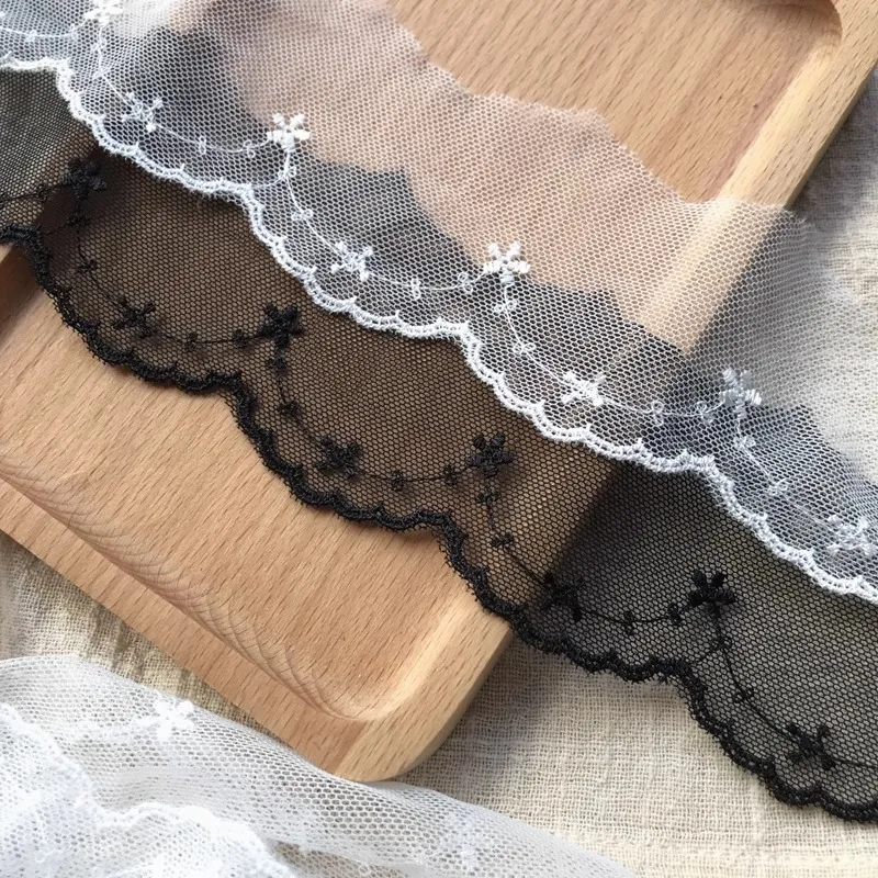 

African lace fabric 2024 high quality 1yard mesh embroidery accessories simple decoration clothes edge handmade DIY material