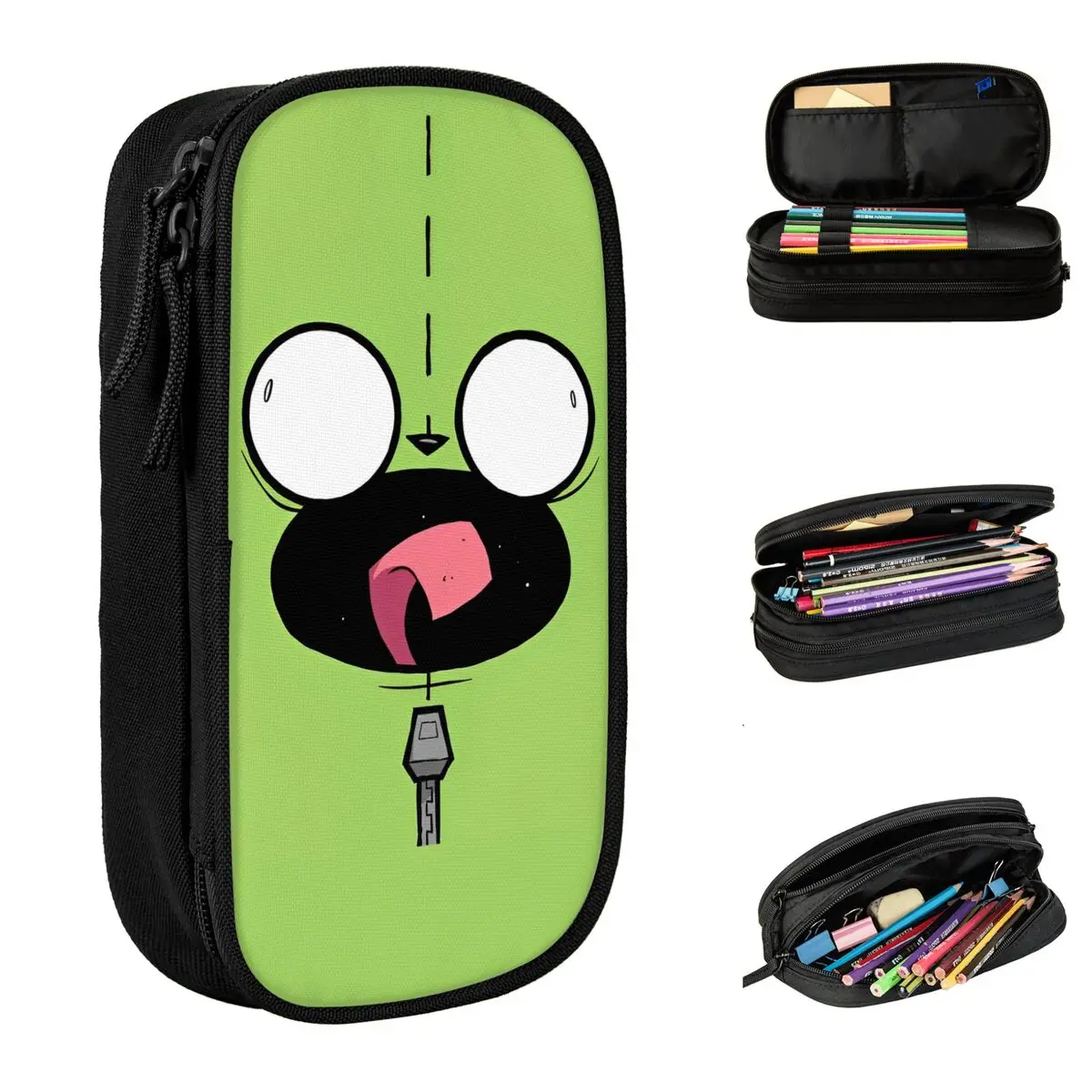 Invader Zim Gir Pencil Cases Fun Pen Holder Bags Girls Boys Large Storage Students School Gift Pencil Pouch