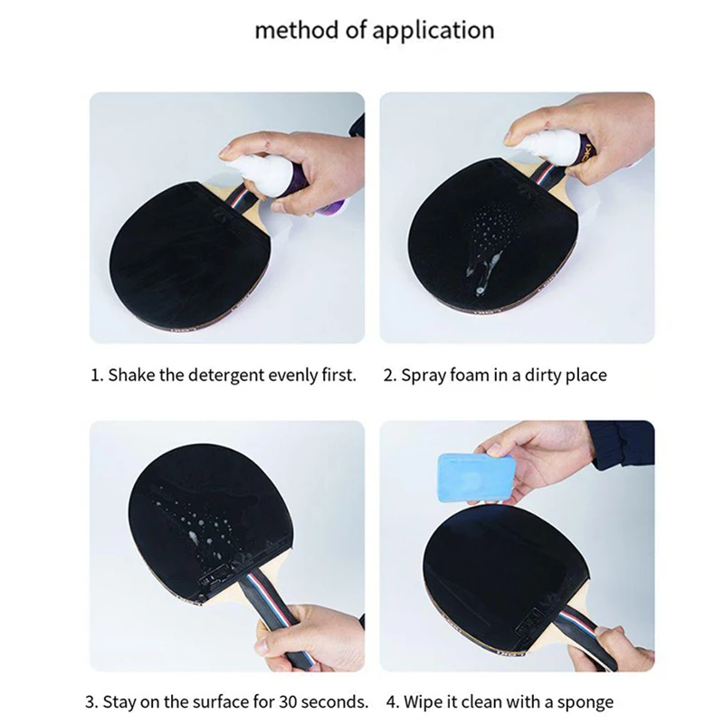 Limpiador de goma para raqueta, limpiador de tacos de tenis de mesa, protección de mantenimiento, botella de agente en aerosol