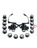 Glasses head wearing magnifying glass binocular with lamp repair clocks 10 . 15 . 20 .25 times high definition