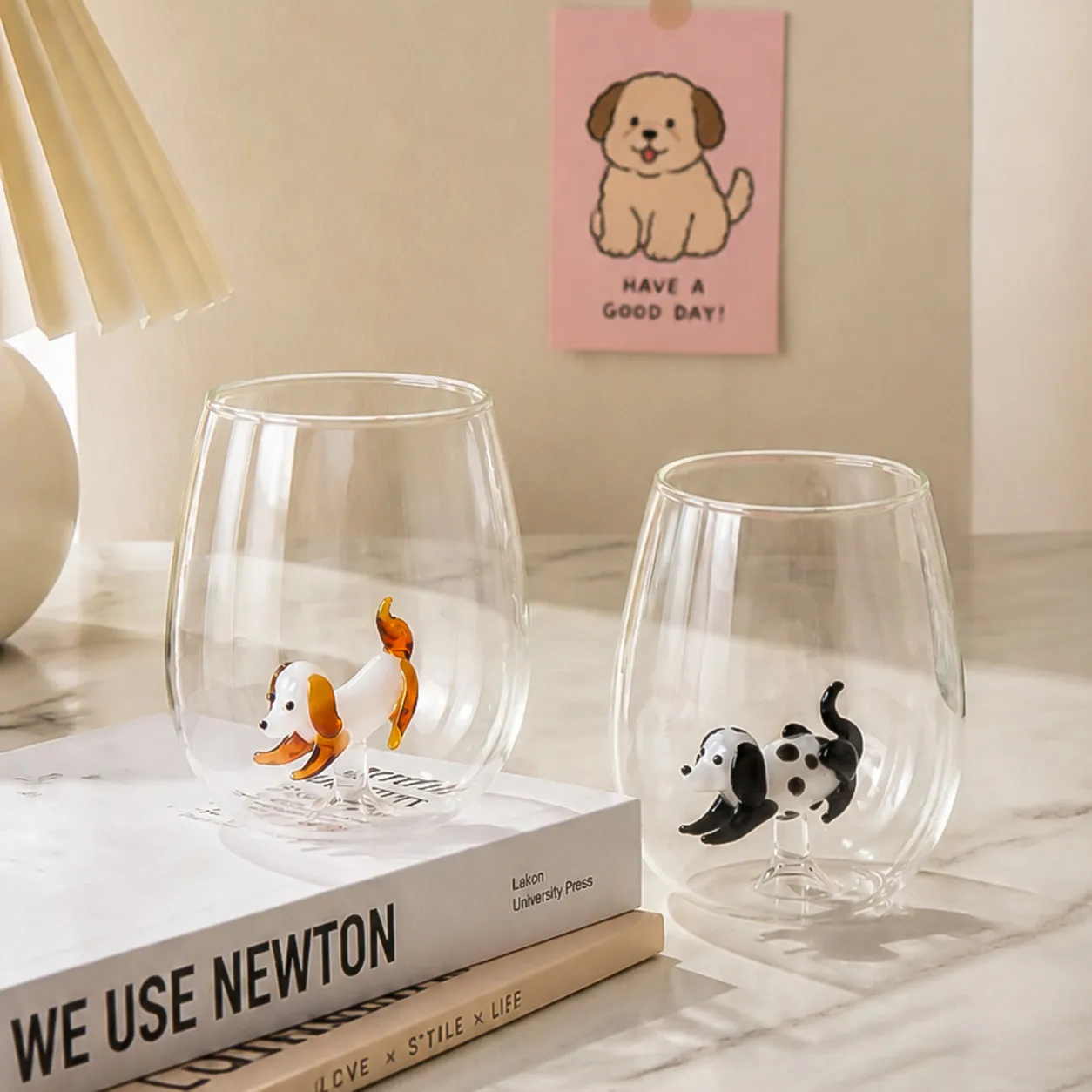 Cute Cartoon Animals Glasses 3D Dogs Milk Coffee Glass Borosilicate Heat‑resistant g