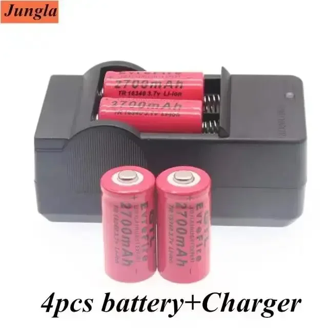 2700mAh Rechargeable 3.7V Li-ion 16340 Batteries CR123A Battery For LED Flashlight Travel Wall Charger For 16340 CR123A Battery