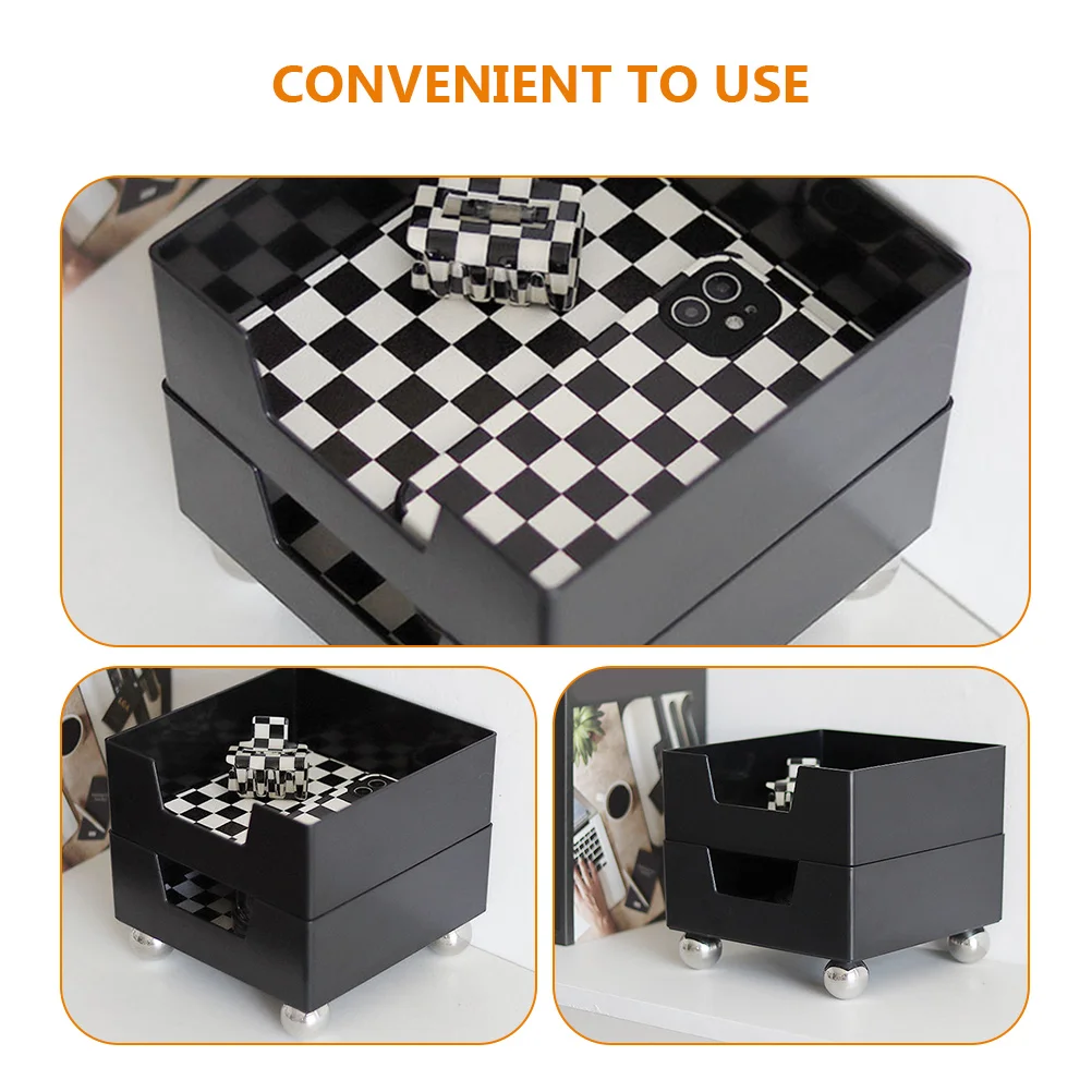 

Multifunctional Chess Pattern Storage Key Holder Desktop Decorative For Jewelry Candy Cosmetics Organizing Living Room